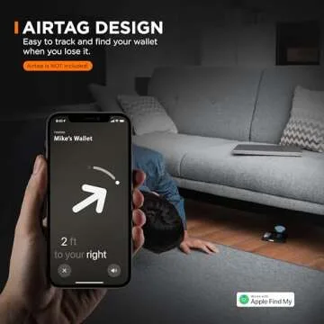 SERMAN BRANDS AirTag Wallet - RFID Blocking Mens Minimalist Money Clip Wallet for Airtag - Full Grain Leather - Slim Bifold. Front Pocket Apple Air tag Wallets for men. Gift (Texas Transformer Air)