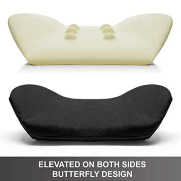 WENNEBIRD Model Q Lumbar Support Pillow - Patented Ergonomic Back Support for Lower Back Pain Relief for Office Chair, Car, Sofa, Plane, Couch, Recliner - Black