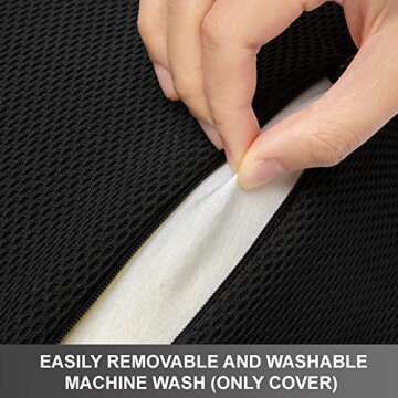 WENNEBIRD Model Q Lumbar Support Pillow - Patented Ergonomic Back Support for Lower Back Pain Relief for Office Chair, Car, Sofa, Plane, Couch, Recliner - Black