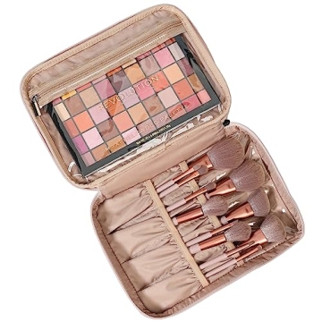 NISHEL Large Travel Makeup Bag for Women | Cosmetic Organizer