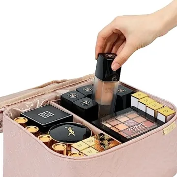 NISHEL Large Travel Makeup Bag for Women | Cosmetic Organizer