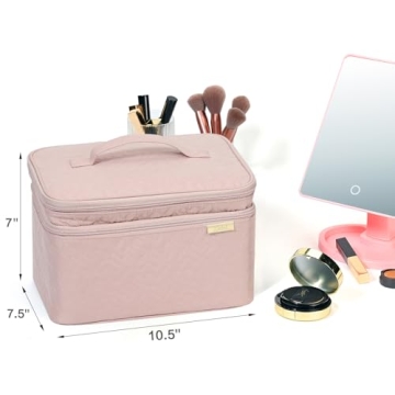 NISHEL Large Travel Makeup Bag for Women | Cosmetic Organizer
