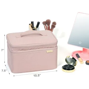 NISHEL Large Travel Makeup Bag for Women | Cosmetic Organizer