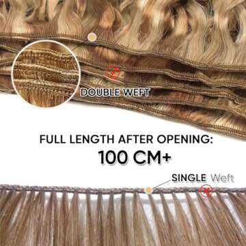 FASHION LINE Brazilian P27/613 Water Wave Blonde Human Hair Extensions Unprocessed Human Hair Bundles Weft 1PC 100g Piano Color (20")