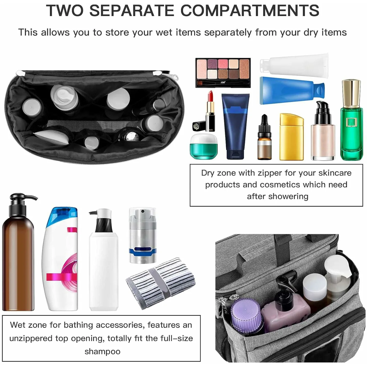 Portable Shower Caddy for Dorm, Travel & Gym