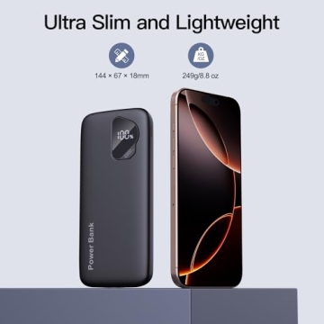 2025 Portable Charger 12800mAh Built-in Cables for All Devices