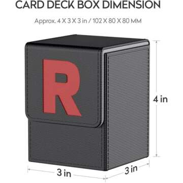 JoyHood Card Deck Box for PTCG Cards [Team R] MTG Trading Card Holder with 2 Dividers per Card Stora...