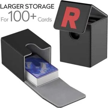 JoyHood Card Deck Box for PTCG Cards [Team R] MTG Trading Card Holder with 2 Dividers per Card Storage Box, Large Size Holds up to 150+ Cards