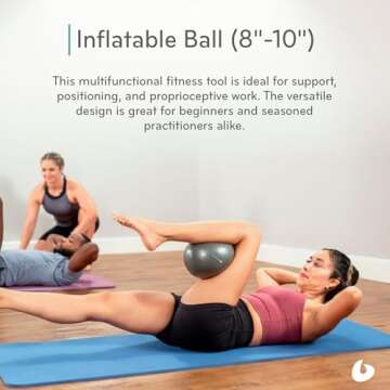 Balanced Body Inflatable Ball - Exercise & Pilates Equipment, Core Strengthening Fitness Tool, 8-10 ...