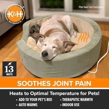 K&H Pet Bed Warmer, Automatic Heated Pet Bed Insert - Large