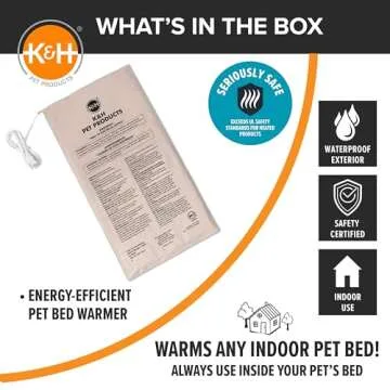 K&H Pet Bed Warmer, Automatic Heated Pet Bed Insert - Large