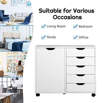 Giantex Mobile 7 Drawer Filing Organizer for Home Office