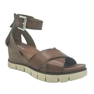 MIA Lauri Cognac 9 M - Sporty and Stylish Open-Toe Wedges