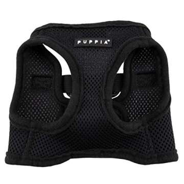Puppia Soft Vest Dog Harness - Black - Medium