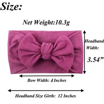JOYOYO 16 Colors Soft Wide Turban Baby Headbands with 4.5 inches Hair Bow Headwraps for Baby Girls I...