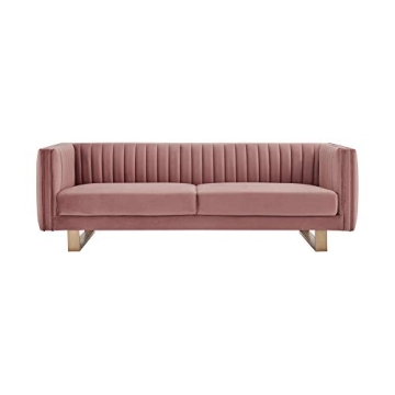 Armen Living Delilah Blush Velvet Sofa for Modern Living
