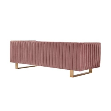 Armen Living Delilah Blush Velvet Sofa for Modern Living
