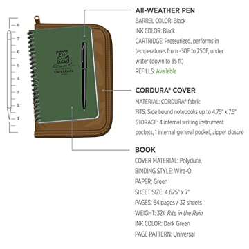 Weatherproof Side Spiral Kit: Durable Notebook & Pen Set