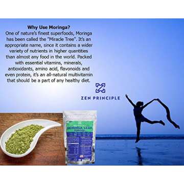 Zen Principle 1 lb. Premium Organic Moringa Oleifera Leaf Powder. USDA Certified Organic.