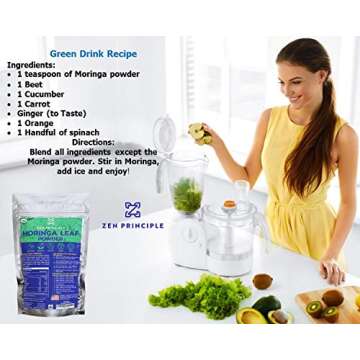 Zen Principle 1 lb. Premium Organic Moringa Oleifera Leaf Powder. USDA Certified Organic.