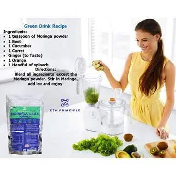 Zen Principle 1 lb. Premium Organic Moringa Oleifera Leaf Powder. USDA Certified Organic.