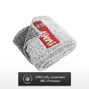 FOCO San Francisco 49ers NFL Big Logo Cloud Sherpa Blanket