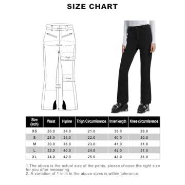 GSOU SNOW Ski Pants Womens Snowboard Pants Slim Snow Insulated Waterproof Windproof Winter Outdoor Hiking Warm