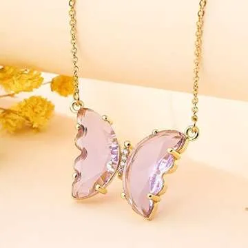 Dainty Butterfly Pendant Necklace for Women - Gold Jewelry