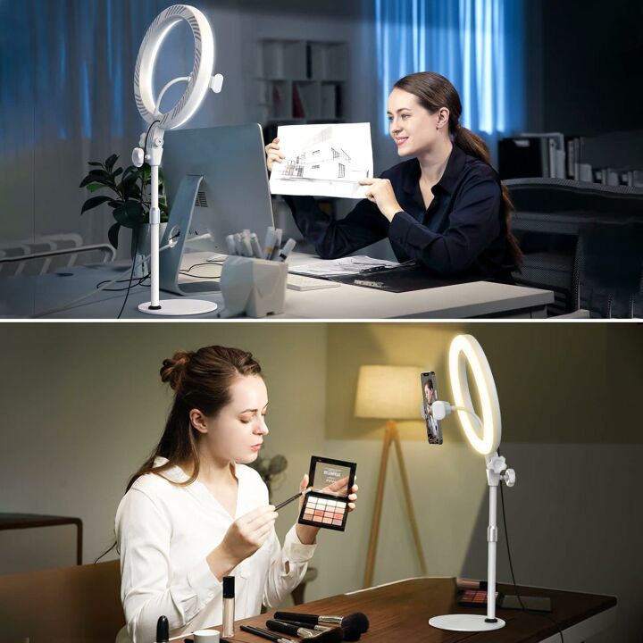Adjustable Desktop Ring Light with Phone Holder