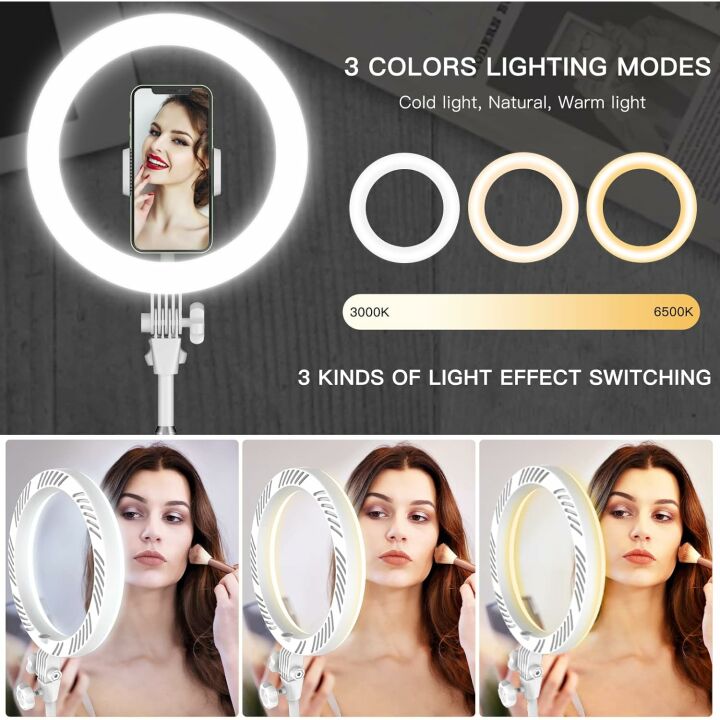 Adjustable Desktop Ring Light with Phone Holder