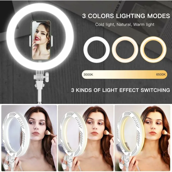 Adjustable Desktop Ring Light with Phone Holder