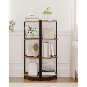 Hzuaneri 4-Tier Corner Shelf - Stylish Storage Solution