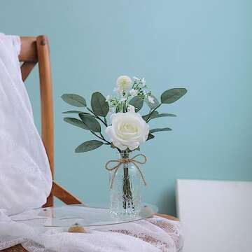 YXZZWL Faux Flowers with Bud Vase - Elegant Table Decor