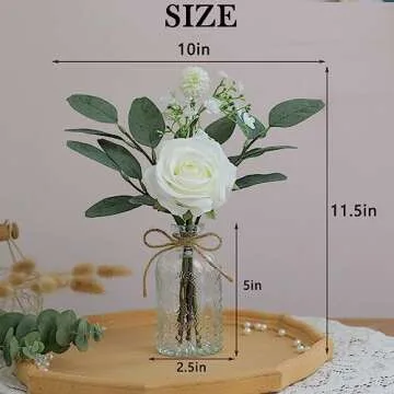 YXZZWL Faux Flowers with Bud Vase - Elegant Table Decor