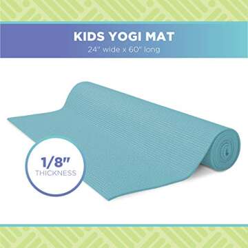 Bean Products Kids Size Sticky Yoga Mat | 3mm Thick (⅛”) x 60” L x 24” W | Non-Toxic, SGS Certified | Non-Skid & Non-Slip Eco-Friendly Exercise or Playtime Mat | Fun Colors & Designs | Panda