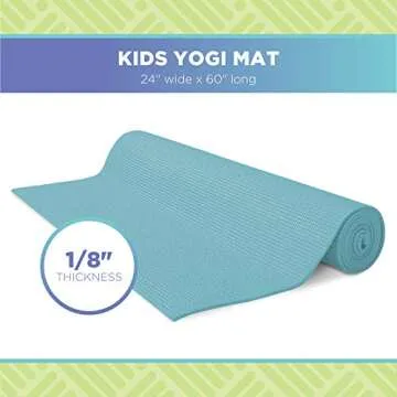 Bean Products Kids Size Sticky Yoga Mat | 3mm Thick (⅛”) x 60” L x 24” W | Non-Toxic, SGS Certified | Non-Skid & Non-Slip Eco-Friendly Exercise or Playtime Mat | Fun Colors & Designs | Panda