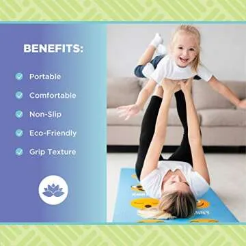Bean Products Kids Size Sticky Yoga Mat | 3mm Thick (⅛”) x 60” L x 24” W | Non-Toxic, SGS Certified | Non-Skid & Non-Slip Eco-Friendly Exercise or Playtime Mat | Fun Colors & Designs | Panda
