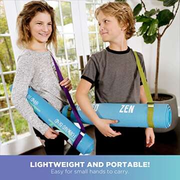 Bean Products Kids Size Sticky Yoga Mat | 3mm Thick (⅛”) x 60” L x 24” W | Non-Toxic, SGS Certified | Non-Skid & Non-Slip Eco-Friendly Exercise or Playtime Mat | Fun Colors & Designs | Panda