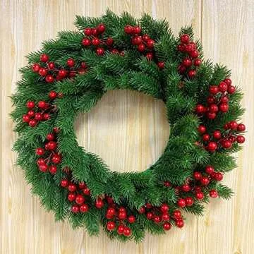 TURNMEON 25 Pack Artificial Berry Stems Christmas Decorations, 8.3" Christmas Berries Picks Branches Twigs for Xmas Tree Ornaments Fillers Vase DIY Holiday Home Indoor Outdoor Decor (Red)