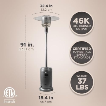 Amazon Basics 46,000 BTU Outdoor Patio Heater for Gatherings