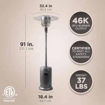 Amazon Basics 46,000 BTU Outdoor Patio Heater for Gatherings