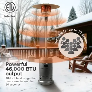 Amazon Basics 46,000 BTU Outdoor Patio Heater for Gatherings