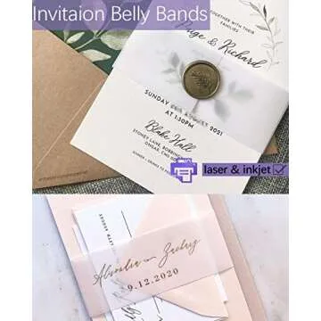 Translucent Vellum Paper, Dowsabel 68LBS 8.5 x 11 inches Printable Vellums for Card Overlays, Invitations Belly Bands, Envelope, Lantern,50 Sheets