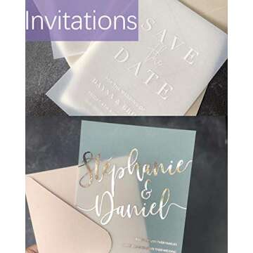 Translucent Vellum Paper, Dowsabel 68LBS 8.5 x 11 inches Printable Vellums for Card Overlays, Invitations Belly Bands, Envelope, Lantern,50 Sheets