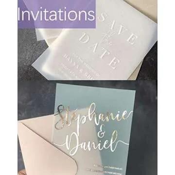 Translucent Vellum Paper, Dowsabel 68LBS 8.5 x 11 inches Printable Vellums for Card Overlays, Invitations Belly Bands, Envelope, Lantern,50 Sheets