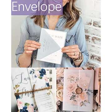 Translucent Vellum Paper, Dowsabel 68LBS 8.5 x 11 inches Printable Vellums for Card Overlays, Invitations Belly Bands, Envelope, Lantern,50 Sheets