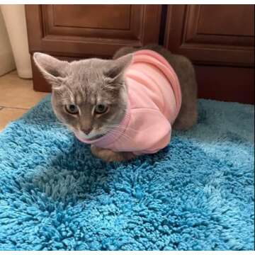Cat Sweaters Shirts for Cats - Hairless Cat Cotton Tshirts Pet Clothes - Pullover Kitten T-Shirts with Sleeves - Cats & Small Dogs Apparel (Red, Medium)