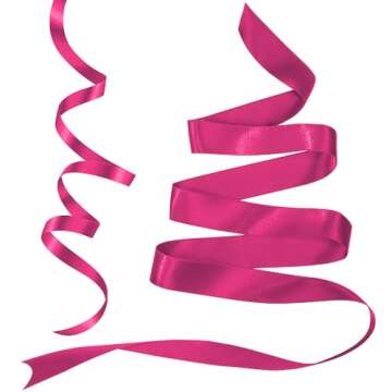 Hot Pink Ribbon for Christmas Tree Decoration 3/8 in 25 Yards Silk Ribbon Hair Ribbon Ties Women Valentine Ribbon Ornament Ribbon Birthday Ribbon Wedding Ribbon for Invitation Floral Decoration