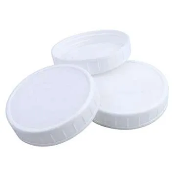 Owevvin 20 Pack Plastic Wide Mouth Mason Jar Lids