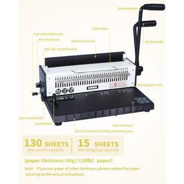 Rayson TD-1500B34R Binding Machine - Durable 3:1 Pitch Binder